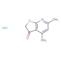 Chemical structure of 4,6-dimethyl-2H,3H-thieno[2,3-b]pyridin-3-one hydrochloride - CSSB14873767256