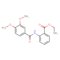 Chemical structure of ethyl 2-(3,4-dimethoxybenzamido)benzoate - CSSB00028008564