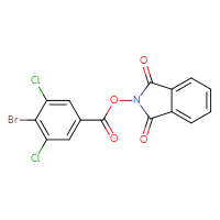 Chemical structure of 1,3-dioxo-2,3-dihydro-1H-isoindol-2-yl 4-bromo-3,5-dichlorobenzoate - CSSB06256333778