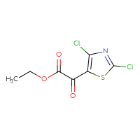 Chemical structure of ethyl 2-(2,4-dichloro-1,3-thiazol-5-yl)-2-oxoacetate - CSSB00120860865