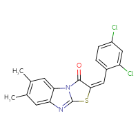 Chemical structure of (4E)-4-[(2,4-dichlorophenyl)methylidene]-10,11-dimethyl-5-thia-2,7-diazatricyclo[6.4.0.0²,⁶]dodeca-1(12),6,8,10-tetraen-3-one - CSSB00160648785