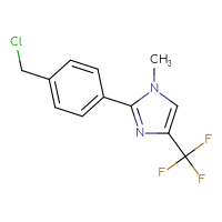 Chemical structure of 2-[4-(chloromethyl)phenyl]-1-methyl-4-(trifluoromethyl)-1H-imidazole - CSSB14929215127