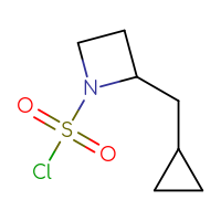 Chemical structure of 2-(cyclopropylmethyl)azetidine-1-sulfonyl chloride - CSSB00120324213