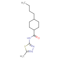 Chemical structure of 4-butyl-N-(5-methyl-1,3,4-thiadiazol-2-yl)cyclohexane-1-carboxamide - CSSB00026361835