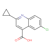 Chemical structure of 6-chloro-2-cyclopropylquinoline-4-carboxylic acid - CSSB00000289585