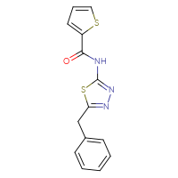 Chemical structure of N-(5-benzyl-1,3,4-thiadiazol-2-yl)thiophene-2-carboxamide - CSSB00026292046