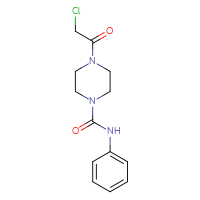 Chemical structure of 4-(2-chloroacetyl)-N-phenylpiperazine-1-carboxamide - CSSB00000734771