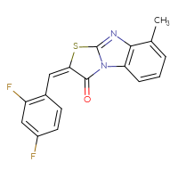 Chemical structure of (4E)-4-[(2,4-difluorophenyl)methylidene]-9-methyl-5-thia-2,7-diazatricyclo[6.4.0.0²,⁶]dodeca-1(8),6,9,11-tetraen-3-one - CSSB02267485548