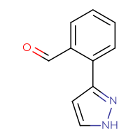 Chemical structure of 2-(1H-pyrazol-3-yl)benzaldehyde - CSSB00000092388