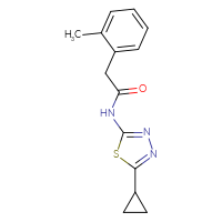 Chemical structure of N-(5-cyclopropyl-1,3,4-thiadiazol-2-yl)-2-(2-methylphenyl)acetamide - CSSB00046198975