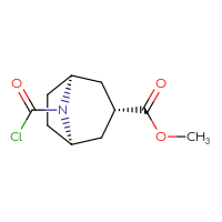 Chemical structure of methyl (1R,3R,5S)-8-(carbonochloridoyl)-8-azabicyclo[3.2.1]octane-3-carboxylate - CSSB14990881330