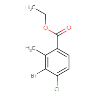 Chemical structure of ethyl 3-bromo-4-chloro-2-methylbenzoate - CSSB00135263033