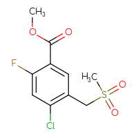 Chemical structure of methyl 4-chloro-2-fluoro-5-(methanesulfonylmethyl)benzoate - CSSB06277514587