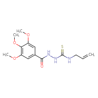 Chemical structure of 3,4,5-trimethoxy-N-{[(prop-2-en-1-yl)carbamothioyl]amino}benzamide - CSSB00025735158