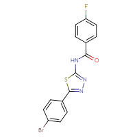 Chemical structure of N-[5-(4-bromophenyl)-1,3,4-thiadiazol-2-yl]-4-fluorobenzamide - CSSB00161032815