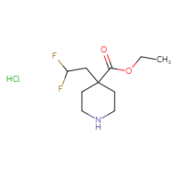Chemical structure of ethyl 4-(2,2-difluoroethyl)piperidine-4-carboxylate hydrochloride - CSSB00102740466