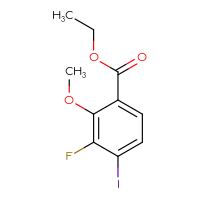 Chemical structure of ethyl 3-fluoro-4-iodo-2-methoxybenzoate - CSSB00135244063