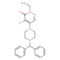 Chemical structure of 4-chloro-5-[4-(diphenylmethyl)piperazin-1-yl]-2-ethyl-2,3-dihydropyridazin-3-one - CSSB00121608649