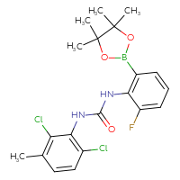 Chemical structure of 3-(2,6-dichloro-3-methylphenyl)-1-[2-fluoro-6-(4,4,5,5-tetramethyl-1,3,2-dioxaborolan-2-yl)phenyl]urea - CSSB21332155739