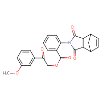 Chemical structure of 2-(3-methoxyphenyl)-2-oxoethyl 2-{3,5-dioxo-4-azatricyclo[5.2.1.0²,⁶]dec-8-en-4-yl}benzoate - CSSB00121688928