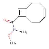 Chemical structure of (4Z)-N-methoxy-N-methylbicyclo[6.2.0]deca-4,9-diene-9-carboxamide - CSSB21151592448