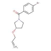 Chemical structure of (3S)-1-(4-bromobenzoyl)-3-(prop-2-en-1-yloxy)pyrrolidine - CSSB01044867128