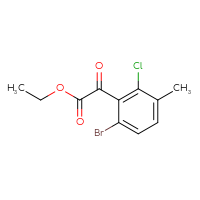 Chemical structure of ethyl 2-(6-bromo-2-chloro-3-methylphenyl)-2-oxoacetate - CSSB14922527769