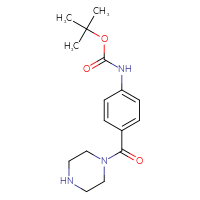 Chemical structure of tert-butyl N-[4-(piperazine-1-carbonyl)phenyl]carbamate - CSSB00000056681