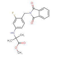 Chemical structure of methyl 2-({4-[(1,3-dioxo-2,3-dihydro-1H-isoindol-2-yl)methyl]-3-fluorophenyl}amino)-2-methylpropanoate - CSSB14880531211