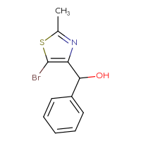 Chemical structure of (5-bromo-2-methyl-1,3-thiazol-4-yl)(phenyl)methanol - CSSB00158299568