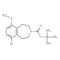 Chemical structure of tert-butyl 6-bromo-9-methoxy-2,3,4,5-tetrahydro-1H-3-benzazepine-3-carboxylate - CSSB00010393606