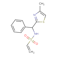Chemical structure of N-[(4-methyl-1,3-thiazol-2-yl)(phenyl)methyl]ethene-1-sulfonamide - CSSB21332082084