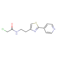 Chemical structure of 2-chloro-N-{2-[2-(pyridin-4-yl)-1,3-thiazol-4-yl]ethyl}acetamide - CSSB21332044308