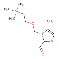 Chemical structure of 5-methyl-1-{[2-(trimethylsilyl)ethoxy]methyl}-1H-imidazole-2-carbaldehyde - CSSB06412349697