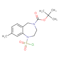 Chemical structure of tert-butyl 1-(chlorosulfonyl)-8-methyl-2,3,4,5-tetrahydro-1H-1,4-benzodiazepine-4-carboxylate - CSSB06270819952