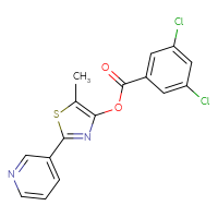 Chemical structure of 5-methyl-2-(pyridin-3-yl)-1,3-thiazol-4-yl 3,5-dichlorobenzoate - CSSB00138421808