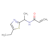 Chemical structure of N-[1-(5-ethyl-1,3-thiazol-2-yl)ethyl]prop-2-enamide - CSSB00013312897
