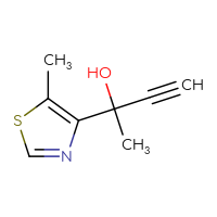Chemical structure of 2-(5-methyl-1,3-thiazol-4-yl)but-3-yn-2-ol - CSSB20821594527