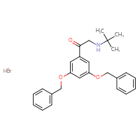 Chemical structure of 1-[3,5-bis(benzyloxy)phenyl]-2-(tert-butylamino)ethan-1-one hydrobromide - CSSB02515453525