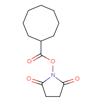 Chemical structure of 2,5-dioxopyrrolidin-1-yl cyclooctanecarboxylate - CSSB02172879075