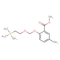 Chemical structure of methyl 5-methyl-2-{[2-(trimethylsilyl)ethoxy]methoxy}benzoate - CSSB20965989377