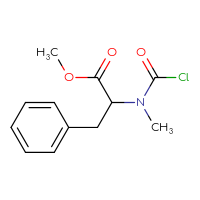 Chemical structure of methyl 2-[(chlorocarbonyl)(methyl)amino]-3-phenylpropanoate - CSSB21224774620
