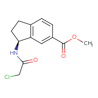 Chemical structure of methyl (3S)-3-(2-chloroacetamido)-2,3-dihydro-1H-indene-5-carboxylate - CSSB21332081079