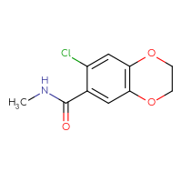 Chemical structure of 7-chloro-N-methyl-2,3-dihydro-1,4-benzodioxine-6-carboxamide - CSSB00029616978