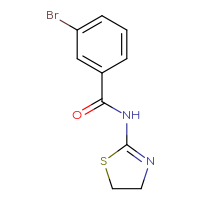 Chemical structure of 3-bromo-N-(4,5-dihydro-1,3-thiazol-2-yl)benzamide - CSSB00026372074