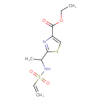 Chemical structure of ethyl 2-(1-ethenesulfonamidoethyl)-1,3-thiazole-4-carboxylate - CSSB21332052815