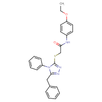 Chemical structure of 2-[(5-benzyl-4-phenyl-4H-1,2,4-triazol-3-yl)sulfanyl]-N-(4-ethoxyphenyl)acetamide - CSSB00046169162