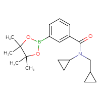 Chemical structure of N-cyclopropyl-N-(cyclopropylmethyl)-3-(4,4,5,5-tetramethyl-1,3,2-dioxaborolan-2-yl)benzamide - CSSB02229494535