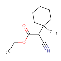 Chemical structure of ethyl 2-cyano-2-(1-methylcyclohexyl)acetate - CSSB00000692748