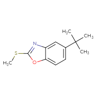 Chemical structure of 5-tert-butyl-2-(methylsulfanyl)-1,3-benzoxazole - CSSB00050788081